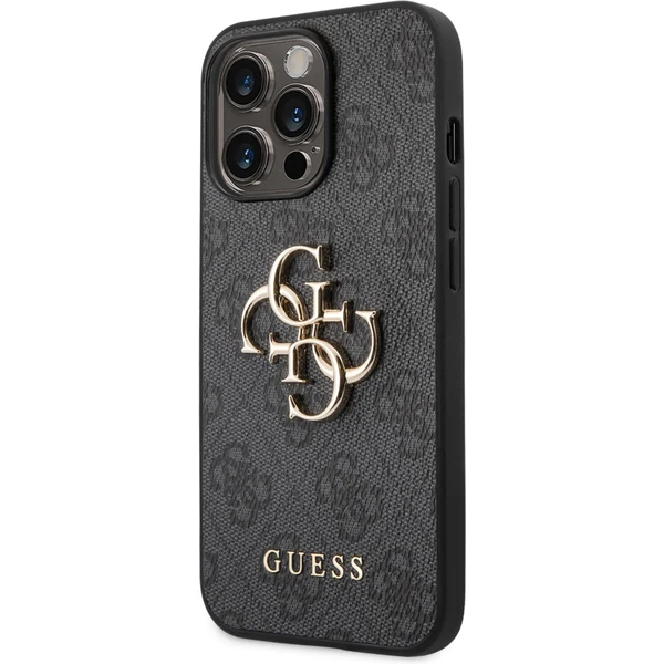 Guess PU 4G Metal Logo kryt iPhone 14 Pro šedý - Pouzdra - Hlavní obrázek