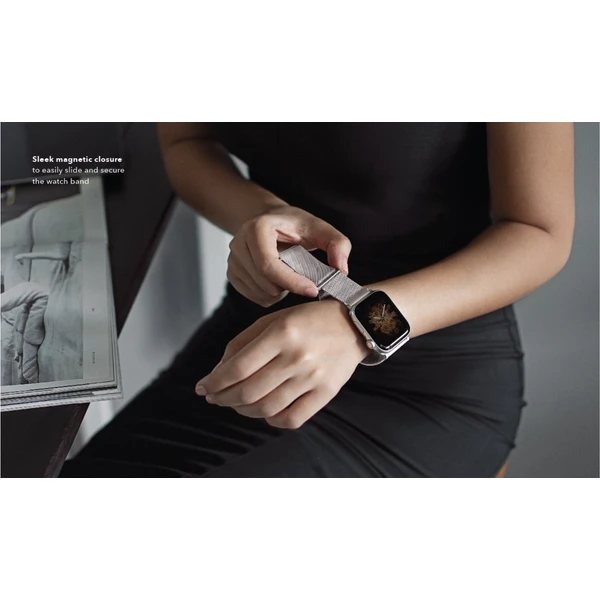 UNIQ Dante ocelový řemínek Apple Watch 46/45/44/42mm grafitový - Řemínky - Obrázek KL50300401