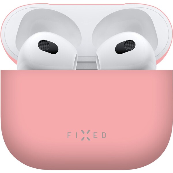 FIXED Silky ultratenké silikonové pouzdro Apple Airpods 3 růžové