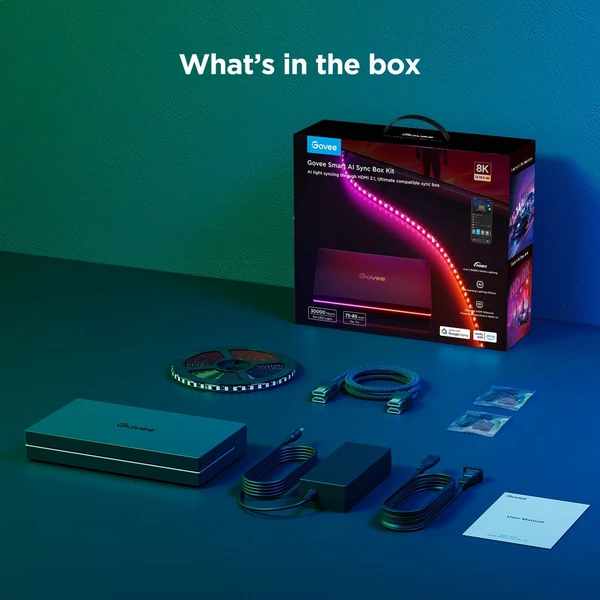 Govee AI Sync Box 2 Smart TV RGBICW podsvětlení 55-65 - Chytrá osvětlení - Obrázek KPKK000K01