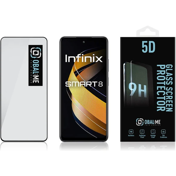 OBAL:ME 5D Tvrzené Sklo pro Infinix Smart 8 černé - Ochranné folie a skla - Obrázek KPX3000P01
