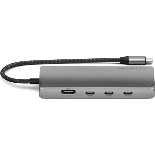 Satechi USB-C víceportový adaptér 8K s Ethernet V3 vesmírně šedý - USB huby - Obrázek KPX5000O01