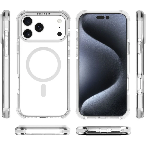 Cubenest MagPro Strong Guard MagSafe kryt iPhone 17 Pro Max bílý - Pouzdra - Obrázek KQBK000K01