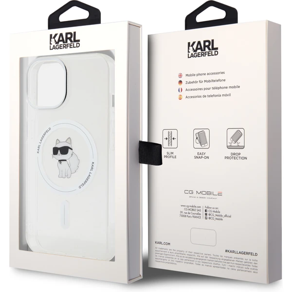 Karl Lagerfeld IML Choupette MagSafe kryt iPhone 15 čirý - Pouzdra - Obrázek KSI8000601