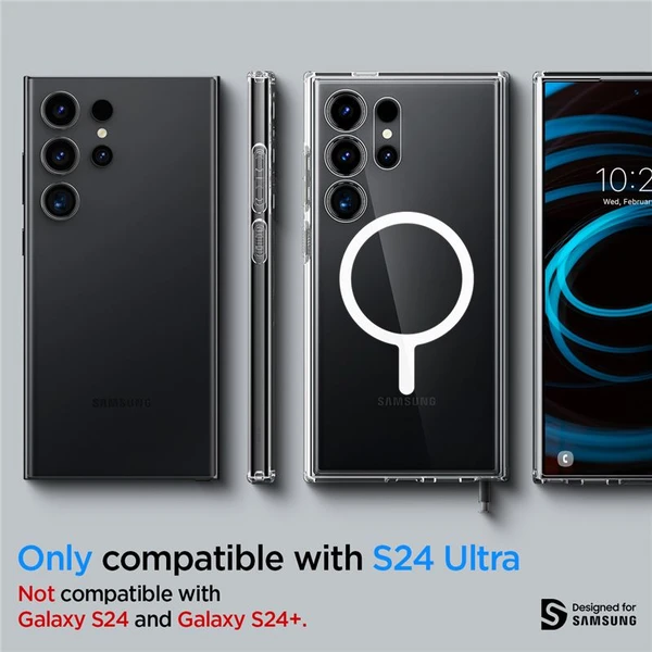 Spigen Ultra Hybrid OneTap Metal Ring MagFit kryt Samsung Galaxy S24 Ultra bílý - Pouzdra - Obrázek KT91000P01