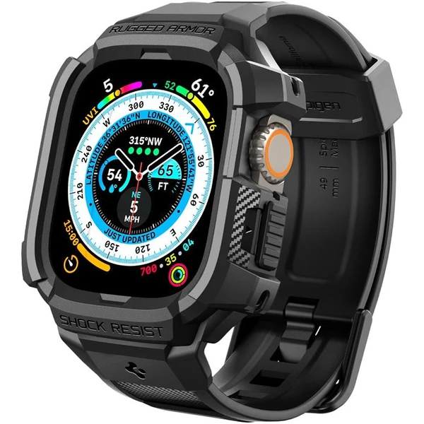 Spigen Rugged Armor Pro řemínek s pouzdrem Apple Watch Ultra 3/2/1 (49mm) černý - Pouzdra - Obrázek KTK0000N01