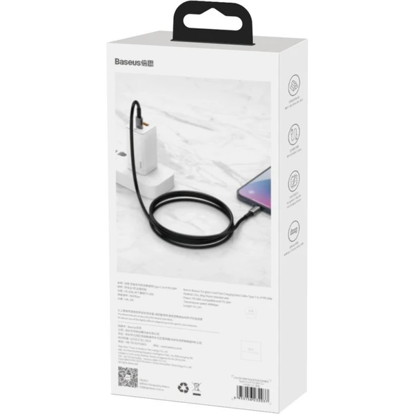 Baseus Tungsten Gold USB-C/USB-C napájecí kabel 100W 2m černý - Kabely a redukce - Obrázek KWKGF00101
