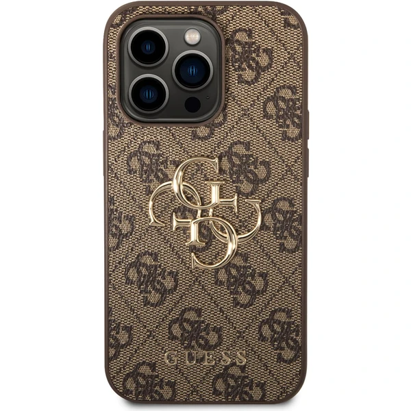 Guess PU 4G Metal Logo kryt iPhone 15 Pro Max hnědý - Pouzdra - Obrázek KXK8000601