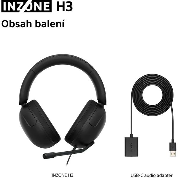 Sony INZONE H3 herní sluchátka černá - Sluchátka - Obrázek KZ7H000K01