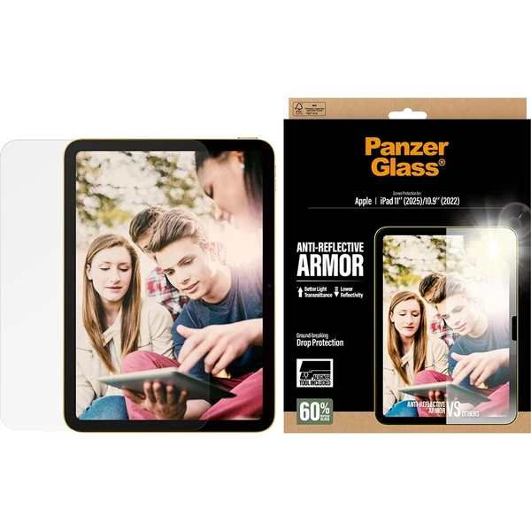 PanzerGlass® Antireflexní sklo s instalačním rámečkem Apple iPad 11" (2025)/10.9" (2022)   - Ochranné folie a skla - Obrázek KZSL000K01