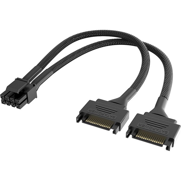 Akasa - Dual SATA na 8-Pin CPU Power Adapter Cable (AK-CBPW33-15)