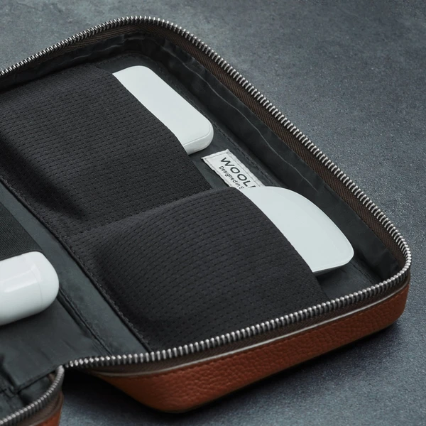 Woolnut kožený Tech Organizér hnědý - Organizéry - Obrázek L0Q4000701