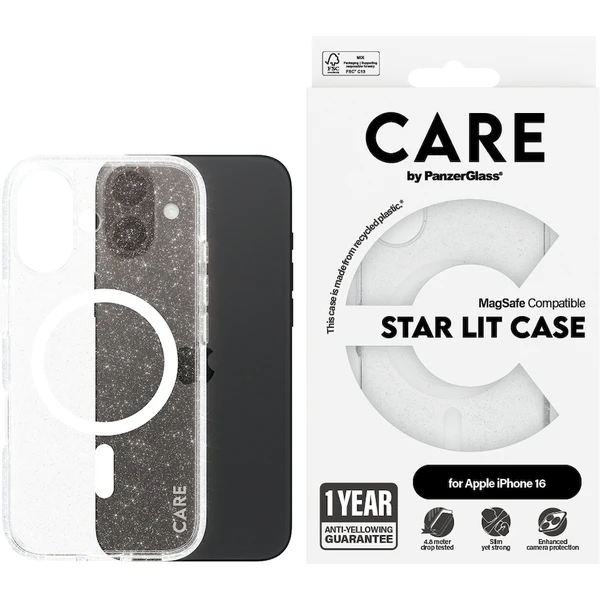 PanzerGlass® CARE kryt Apple iPhone 16 MagSafe Star Lit třpytivý/bílý - Pouzdra - Obrázek L108000P01