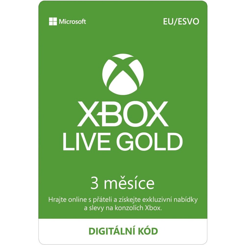 Microsoft Xbox Live Gold na 3 měsíce