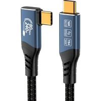 PremiumCord USB4 2.0 80Gbps 16K@60Hz 240W Thunderbolt 4 zahnutý kabel 1m - Kabely a redukce