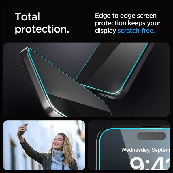 Spigen Glass tR EZ Fit Privacy 2 Pack tvrzené sklo iPhone 15 Pro čiré - Ochranné folie a skla - Obrázek L1Z8000601