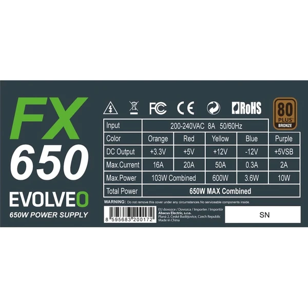 EVOLVEO FX 650 650W bulk - Zdroje - Obrázek L27A000K01