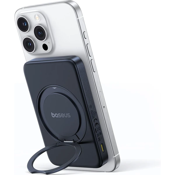 Baseus PicoGo Qi2 s otočným stojanem a bezdrátovým nabíjením powerbanka 5000mAh 20W USB-C černá - Powerbanky - Obrázek L3AE000N01
