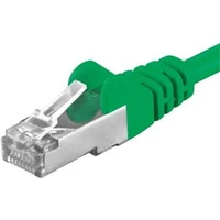 PremiumCord RJ45/RJ45 Cat6a S-FTP patch kabel 0,25m zelený - Kabely a redukce