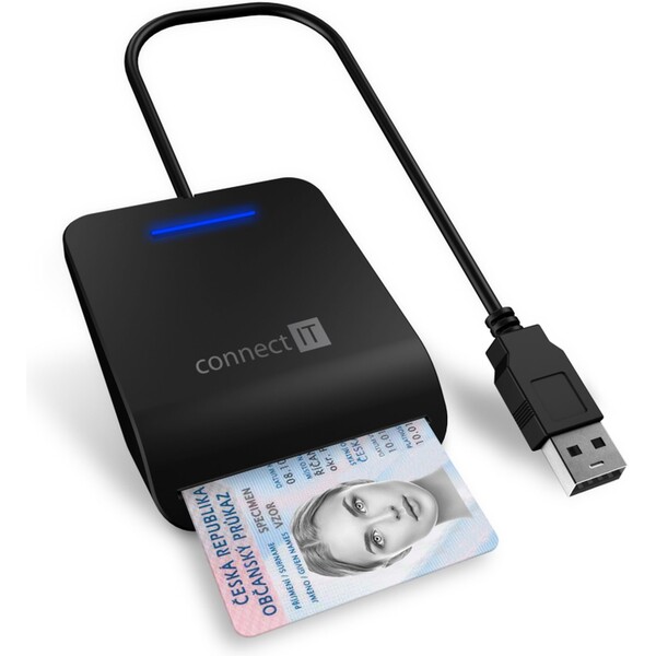 CONNECT IT USB čtečka eObčanek a čipových karet černá CFF-3050-BK Černá