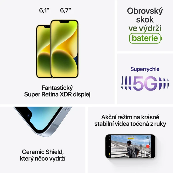 Apple iPhone 14 Plus 256GB žlutý (Kategorie B) - Mobilní telefony - Obrázek L6RL100501