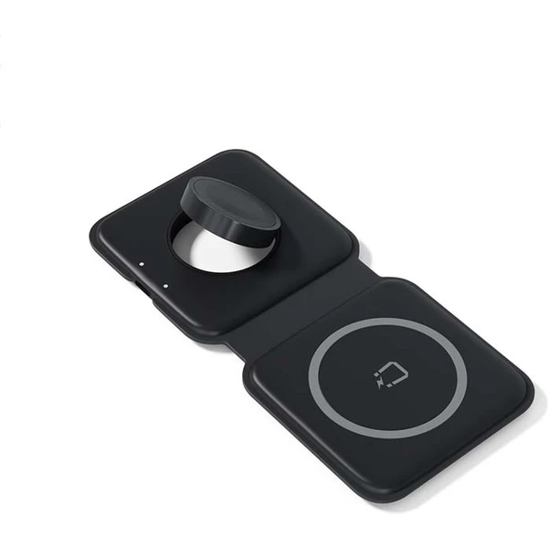 Spello 2v1 MagSafe bezdrátová nabíječka (15W) černá - Nabíječky - Obrázek L723G00101