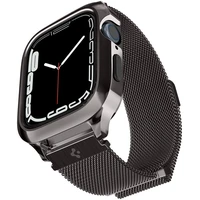 Spigen Metal Fit Pro řemínek s pouzdrem Apple Watch 9/8/7 (45mm) grafitový - Řemínky