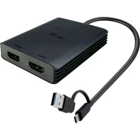 i-tec USB-A/C -> 2x HDMI redukce 4K černá - Kabely a redukce