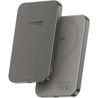 PanzerGlass® empower bezdrátová Qi2 powerbanka 5000 mAh, MagSafe, šedá - Powerbanky