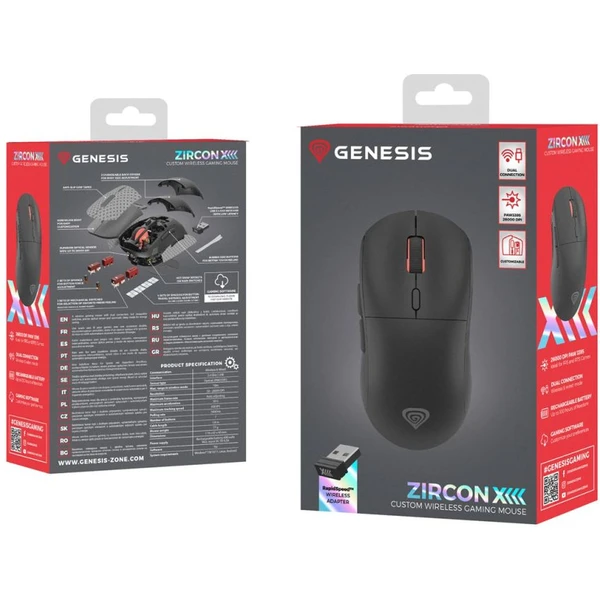 Genesis ZIRCON XIII CUSTOM bezdrátová herní myš černá - Myši - Obrázek L8I5000O01