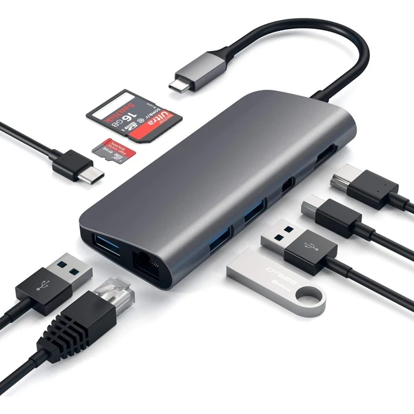 Satechi Multimedia hub vesmírně šedý - USB huby - Obrázek L8ME100301