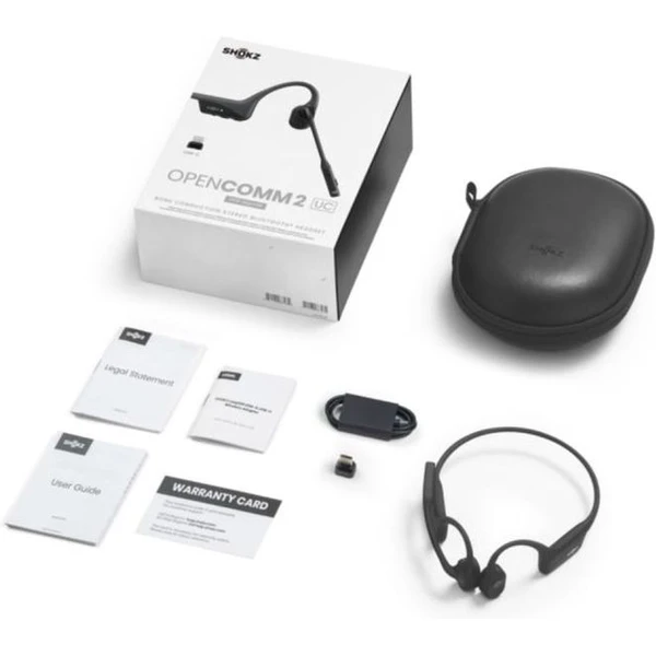 Shokz OpenComm2 UC (2025) Bluetooth sluchátka před uši s adaptérem USB-C černá - Sluchátka - Obrázek L9ZE000J01