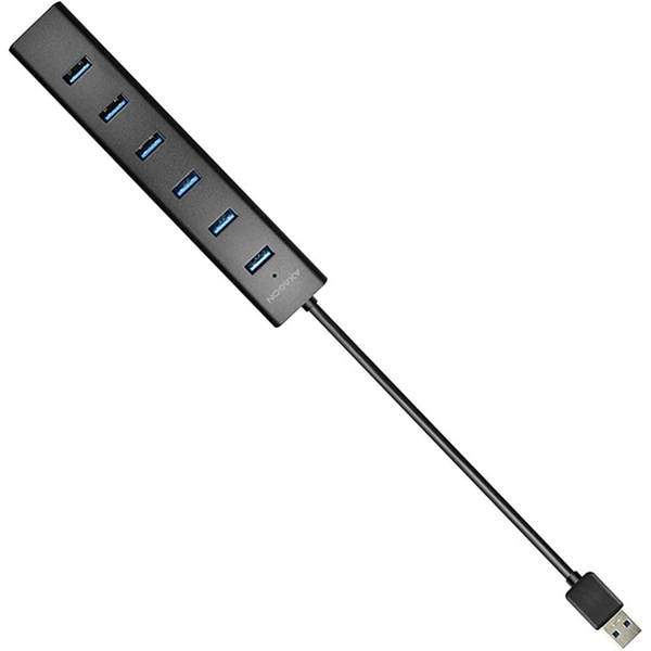 AXAGON HUESA7BP 7x USB3.0 ALU CHARGING hub vč. AC adapteru - USB huby - Obrázek LA7HF00101