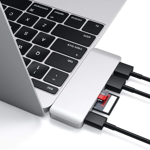 Satechi Passthrough USB hub pro MacBook stříbrný - USB huby - Obrázek LACE100301