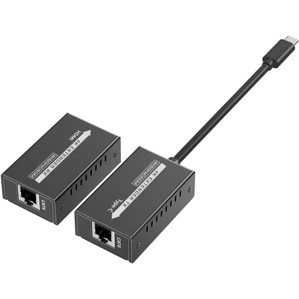 PremiumCord USB-C na HDMI extender přes patch kabel Cat5e/6/6a 4K@60Hz na 60m - Ostatní - Obrázek LAPF000K01