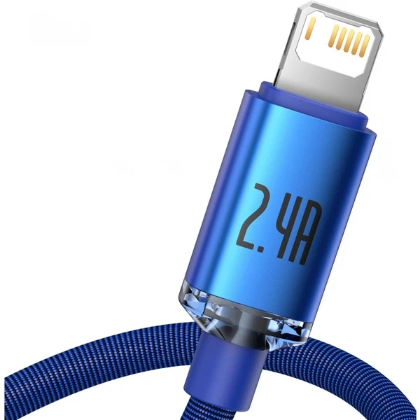 Baseus Crystal Shine USB-A/Lightning napájecí kabel 20W 1,2m modrý - Kabely a redukce - Obrázek LARL100501