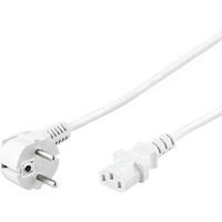 PremiumCord napájecí kabel s vidlicí k počítači 230V 2m bílý - Kabely a redukce