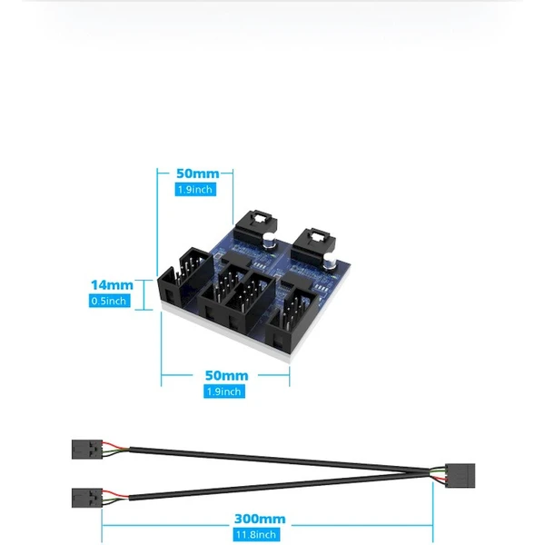 Akasa USB 2.0 interní HUB 1-4 - USB huby - Obrázek LBBJ000K01