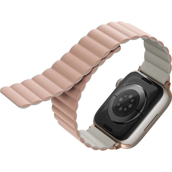UNIQ Revix oboustranný řemínek pro Apple Watch 49/46/45/44/42mm Blush (růžový/béžový) - Řemínky - Obrázek LBHMF00101