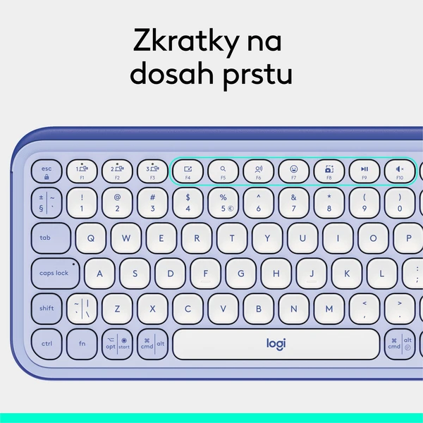 Logitech POP ICON KEYS (US) klávesnice liliová - Klávesnice - Obrázek LBU8000O01