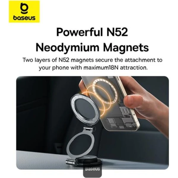 Baseus MagPro Series II držák do auta s magnetem na palubní desku černý - Držáky - Obrázek LC9R000K01