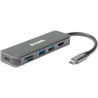 D-Link 6v1 USB-C Hub + čtečka karet antracitový - USB huby