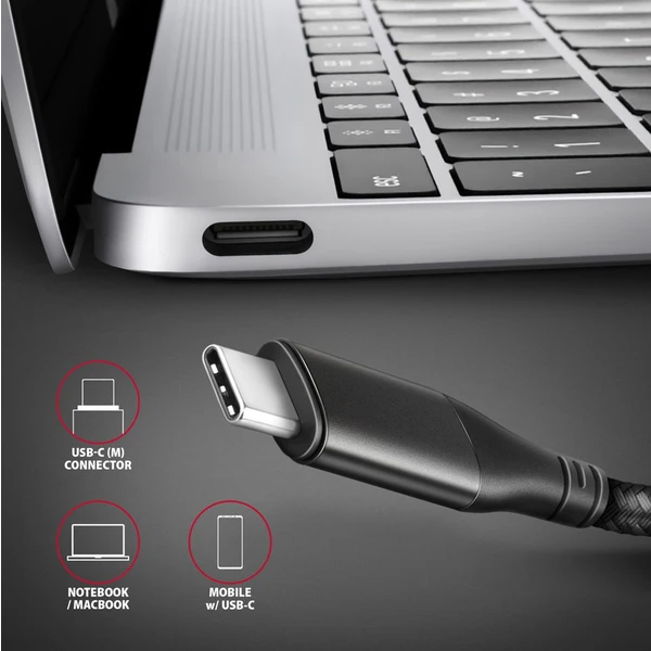 AXAGON USB-C/HDMI redukce 4K 0,25m černá - Kabely a redukce - Obrázek LDX3000L01