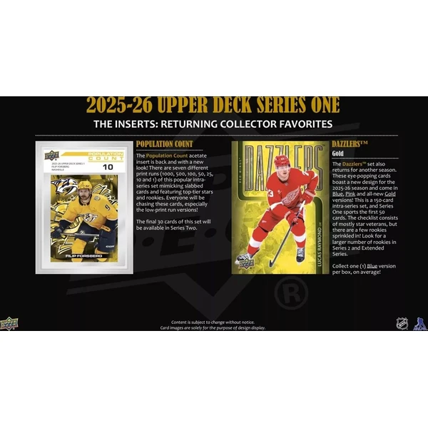 Hokejové karty 2025-26 Upper Deck Series 1 Hockey Hobby Balíček - Hokejové karty - Obrázek LG4K000K01