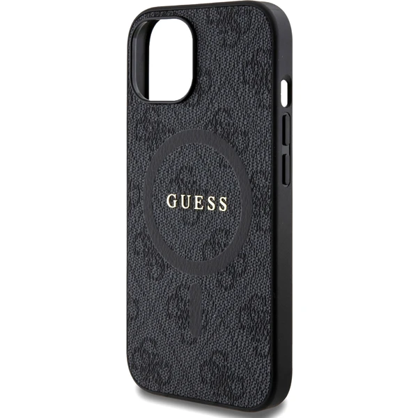 Guess PU Leather 4G Colored Ring MagSafe kryt iPhone 15 černý - Pouzdra - Obrázek LG72000N01
