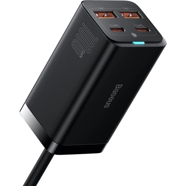 Baseus GaN3 rychlonabíječka 2xUSB-A, 2xUSB-C 100W černá - Nabíječky - Obrázek LGGE000L01