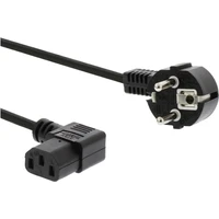 PremiumCord napájecí kabel s vidlicí k počítači se zahnutými konektory 230V 2m černý - Kabely a redukce