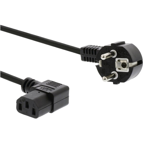 PremiumCord kabel síťový 230V k počítači 2m IEC 90° kpsp2-90 Černá