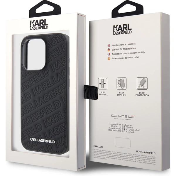 Karl Lagerfeld PU Quilted Pattern kryt iPhone 15 Pro Max černý - Pouzdra - Obrázek LHI8000601