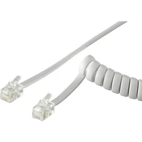 PremiumCord RJ14/RJ14 telefonní kabel 4m bílý - Kabely a redukce